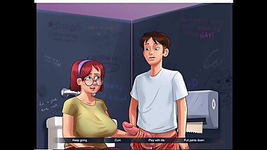 SummerSaga PK and Judith Sex in school Girls Bathroom