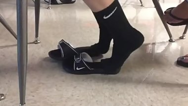 Girl With Nike Socks and Sandals (Reupload) (Not my work)