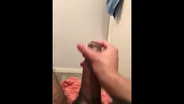 jerking off his monster cock