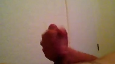 Solo strokeing ends in cum shot!