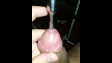 slow motion cum shot with a sound in