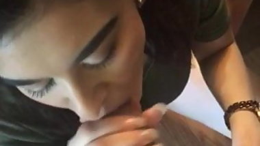She does a fantastic job sucking a big fat dick