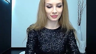 Beautiful teen riding a big dildo and dancing naked