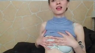 Cute slim teen strip, masturbation & armpit licking (part 1)