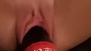Shoving A Coca Cola In Her Pussy