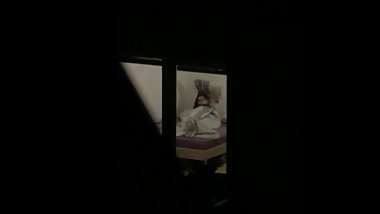 Neighbor teen watch me wank and start masturbation (zoomed)