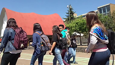 cum on unsuspected girl, lechazo a culoncita universitaria