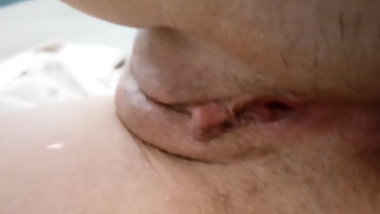 Both Holes BEING probed Laying On Her  Side