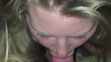 Blonde teen sucking my cock before I cum in her pussy