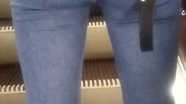 Girl with attractive ass in the subway