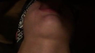 Blindfolded teen whore does what daddy says