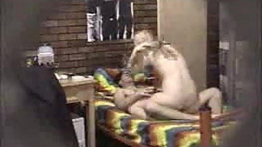 Blonde teen sucks on hidden cam