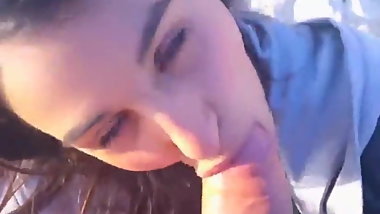 Teen sucking  big cock