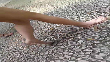 candid feet - following foot on streets