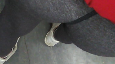 Super bubble butt teen in grey tights