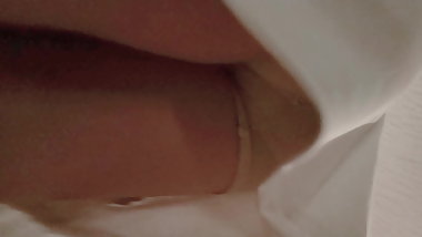 Upskirt young teen girls white dress with pale panty