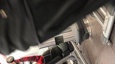 blond teen in thights showing of pantie lines and cute ass