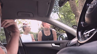 Dickflash 2 sexy teens giving directions