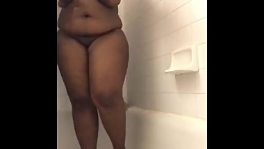 Ebony BBW shower fun pt 1