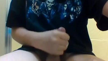 Horny Teen Ben Carter Jacks Off His Cock and Cums in Bathroom