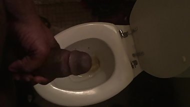 Cum in toilet