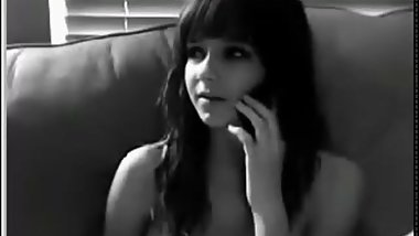 Stickam girl plays while talking on phone