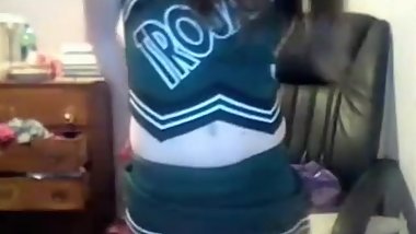 Stickam Teen Cheerleader Strips and Masturbates