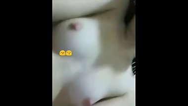 Cute teen shows off her small tits