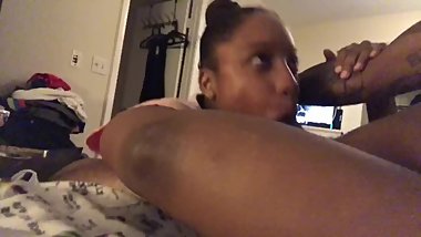 She was playing games I put it in her mouth before heâ€™s back