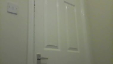 Teen Girl Rides Big Dildo On Door