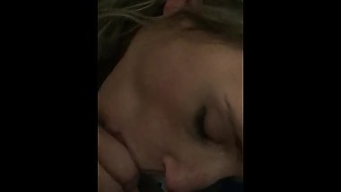 POV hot blonde teen blowjob