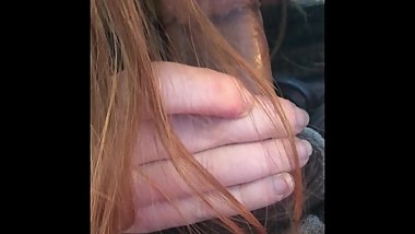 Teen Redhead gives passionate sloppy blow job