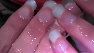 Deborah nails fetish sucking her fingers salivating blowjob erotic asmr