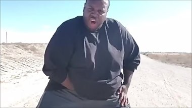 BIG BLACK SUGAR DADDY RUBS HIS BIG BLACK HARD COCK IN PUBLIC BLACKED OUT