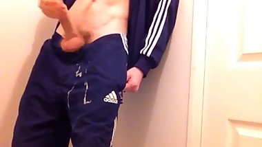 Straight Chav Twink cums on trackies