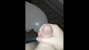 Teen stroking hard cock