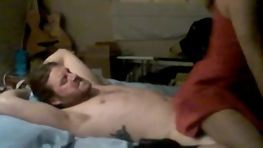 sexy petite ties up her man and rides his dick