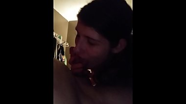 Teen records herself Swallowing